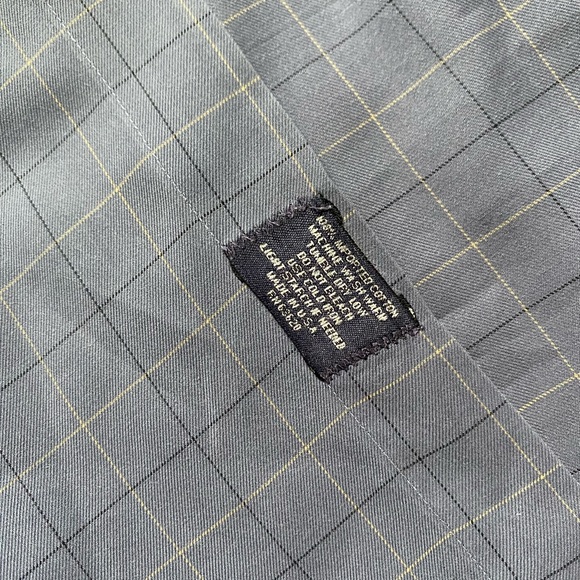 RARE Genuine Burberry London 100% Cotton Blue Gray Tan Plaid Long Sleeve Shirt - Picture 6 of 7